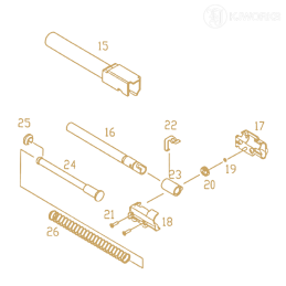 KJ Works - Hop-up chamber left side (OEM) part n°18 pour KP-13