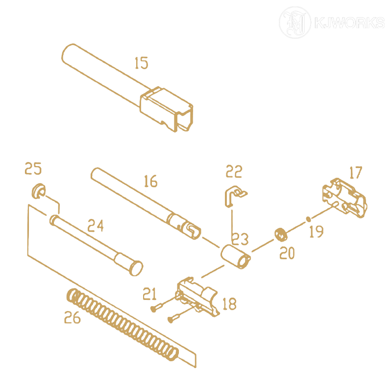 KJ Works - Hop-up chamber left side (OEM) part n°18 pour KP-13