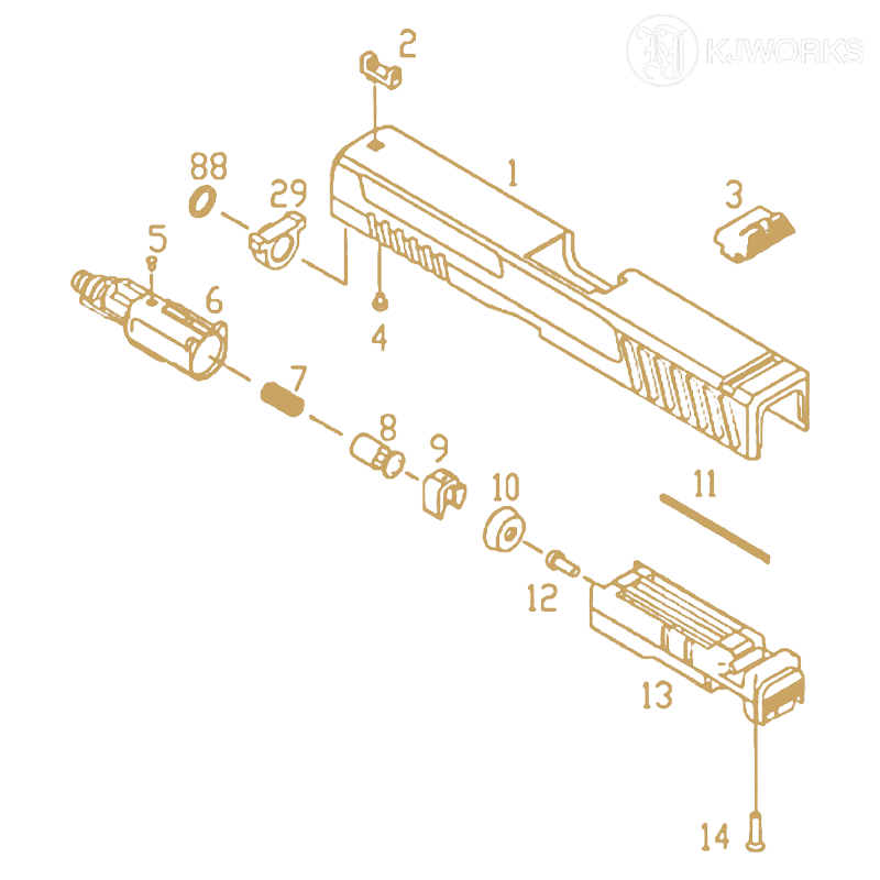 KJ Works - Rear sight (OEM) part n°3 pour KP-13