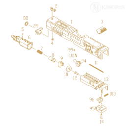 KJ Works - Slide (culasse) (OEM) part n°1 pour KP-13F