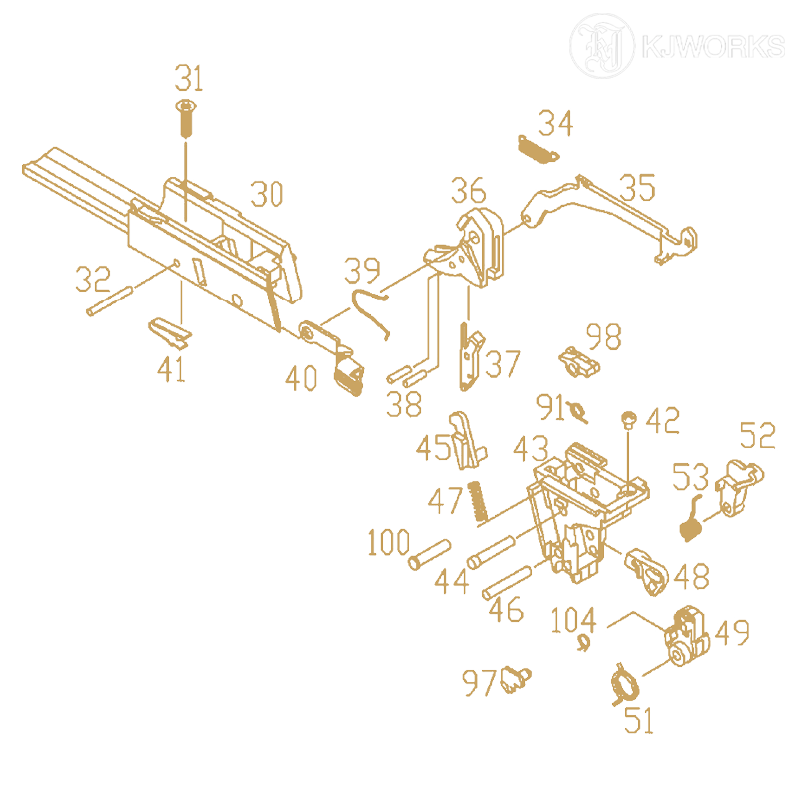 KJ Works - Trigger bar (OEM) part n°35 pour KP-13F