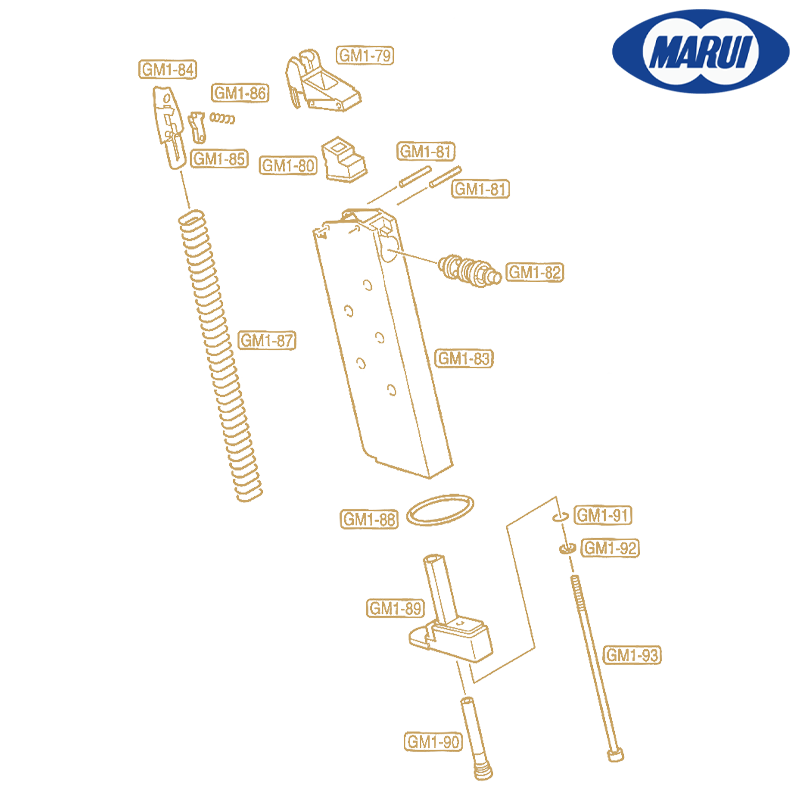 Tokyo Marui - Magazine follower GM1-84 (OEM) pour 1911, WARRIOR, S70