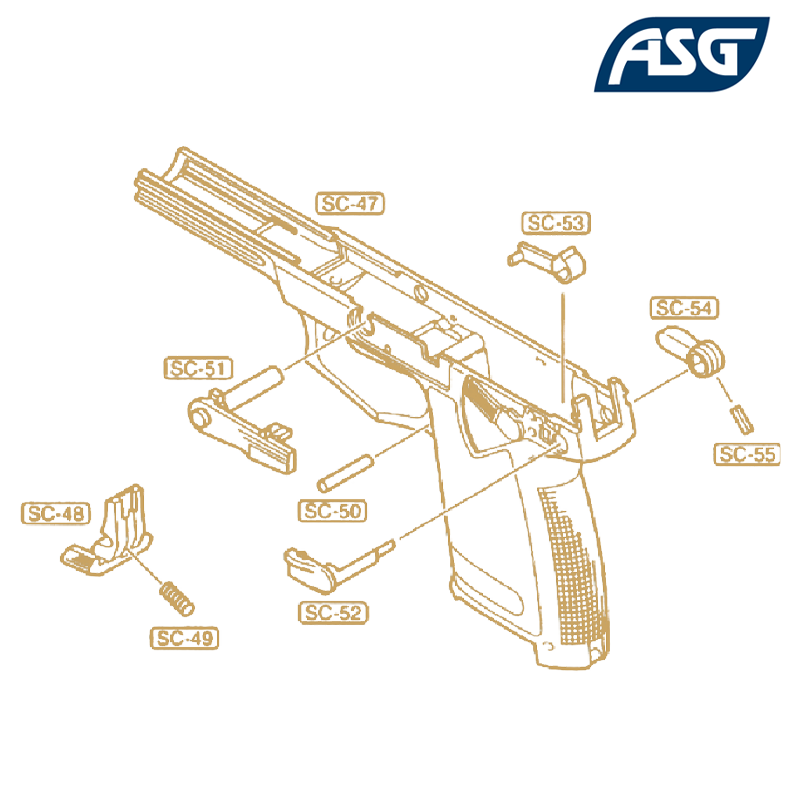 ASG - Safety selector lever SC-53 (OEM) pour MK23 STTI, ASG