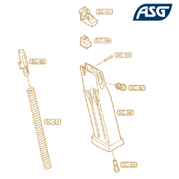 ASG - Magazine follower SC-60 (OEM) pour chargeur MK23 STTI, ASG