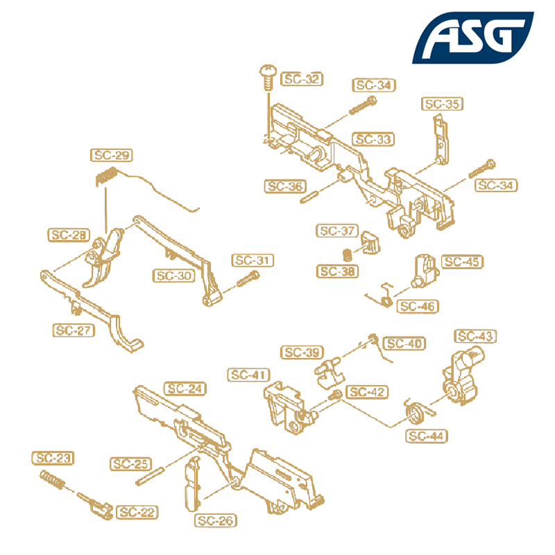 ASG - Hammer chassis SC-41 (OEM) pour MK23 STTI, ASG ASG - Hammer chassis SC-41 (OEM) pour MK23 STTI, ASG