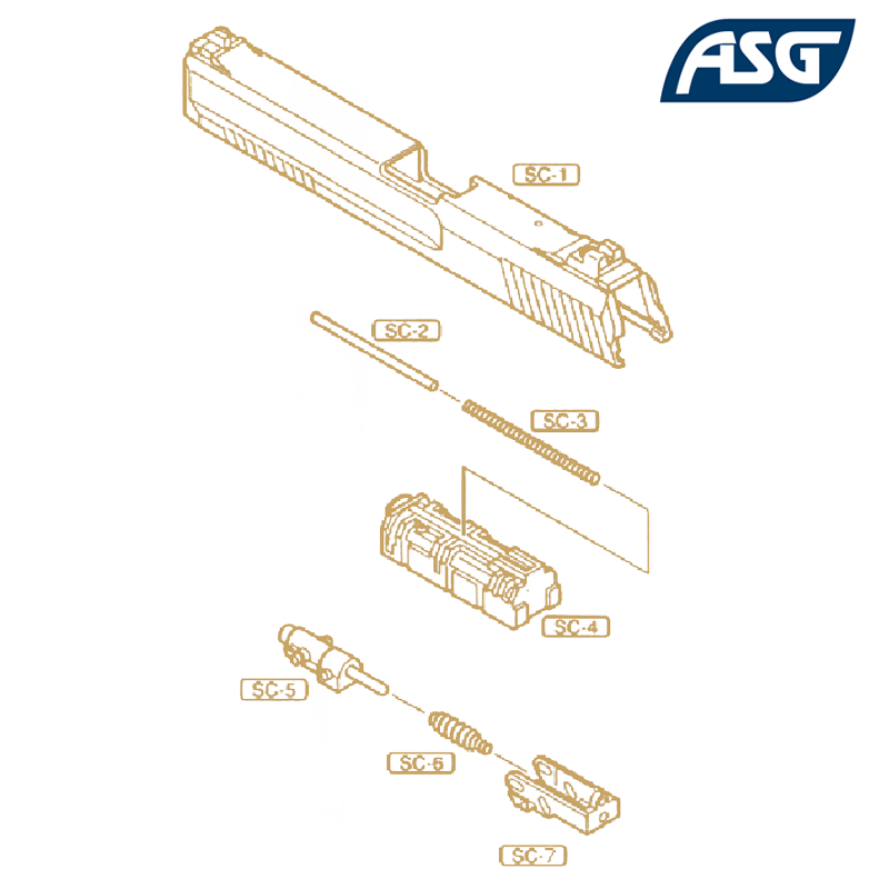 ASG - Slide (Culasse) SC-1 pour MK23 ASG, STTI