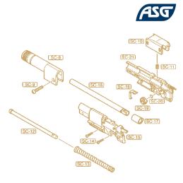 ASG - Recoil guide spring SC-12 (OEM) pour MK23 STTI, ASG