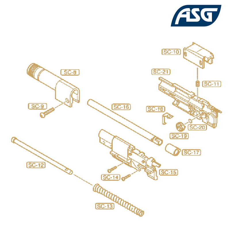 ASG - Outer barrel SC-8 (OEM) pour MK23 STTI, ASG