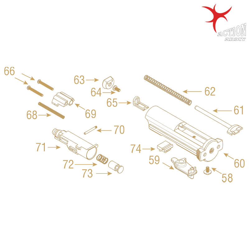 Action Army - Recoil Spring, AAP-62, pour AAP01