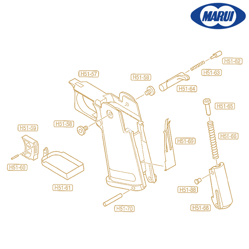 Tokyo Marui - Trigger bar H51-61 (OEM) pour Hi-capa 5.1, 4.3, Gold Match, D.O.R