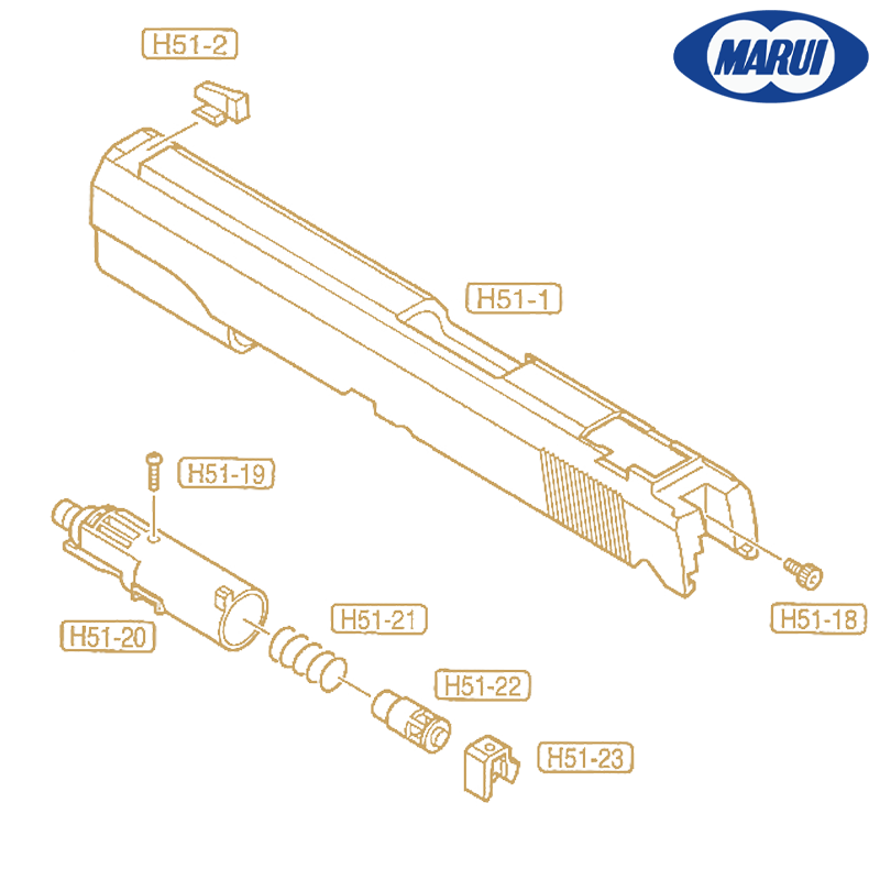 Tokyo Marui - Front sight GOLD-2 (OEM) pour Hi-capa 5.1 Gold Match