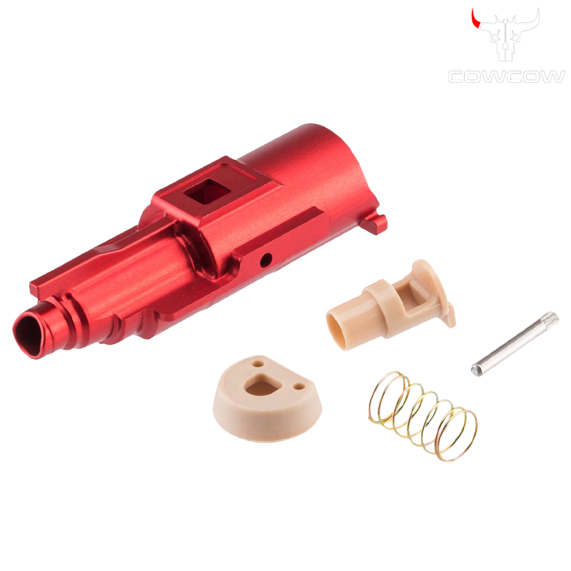 Cowcow - Set nozzle complet aluminium pour AAP-01, rouge Cowcow - Set nozzle complet aluminium pour AAP-01, rouge