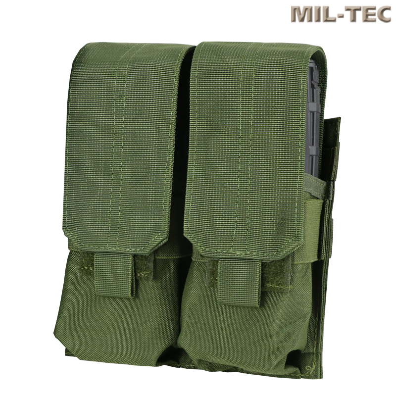 Mil-Tec - Poche double pour chargeur M4, MOLLE, Olive Drab Mil-Tec - Poche double pour chargeur M4, MOLLE, Olive Drab