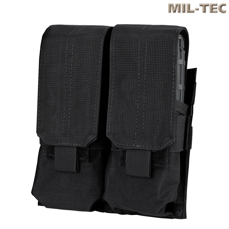 Mil-Tec - Poche double pour chargeur M4, MOLLE, Noir Mil-Tec - Poche double pour chargeur M4, MOLLE, Noir