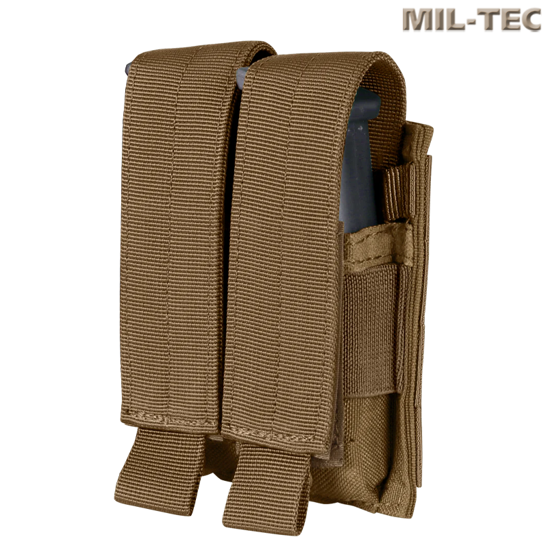 Mil-Tec - Poche double pour chargeur Pistolet MOLLE, Dark Coyote Mil-Tec - Poche double pour chargeur Pistolet MOLLE, Dark Coyote