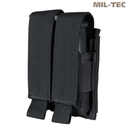 Mil-Tec - Poche double pour chargeur pistolet, MOLLE, noir