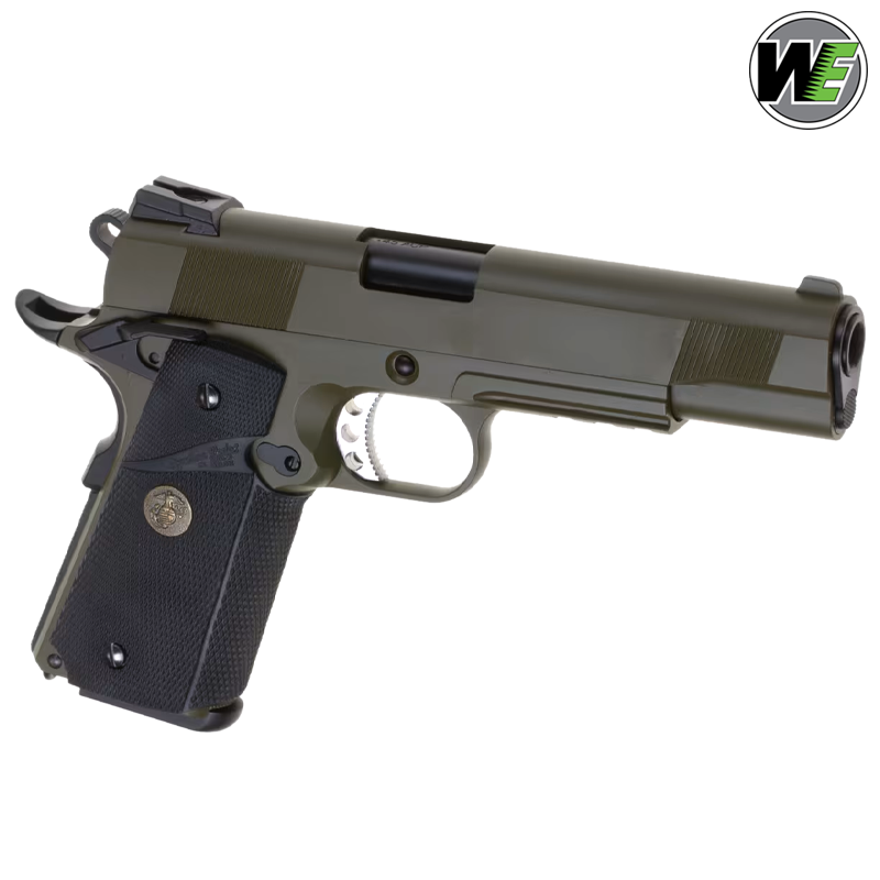 WE - Réplique 1911 MEU Tactical, Green Gas, Blowback, Olive Drab WE - Réplique 1911 MEU Tactical, Green Gas, Blowback, Olive Drab