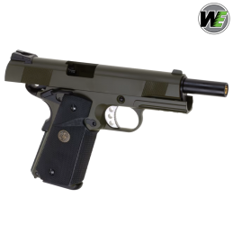 WE - Réplique 1911 MEU Tactical, Green Gas, Blowback, Olive Drab