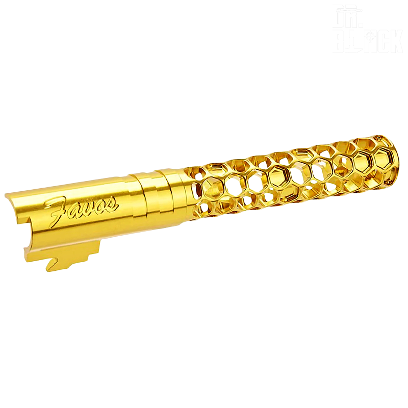 Dr.Black - Outer barrel "Favos" pour Hi-capa 5.1, or Dr.Black - Outer barrel "Favos" pour Hi-capa 5.1, or