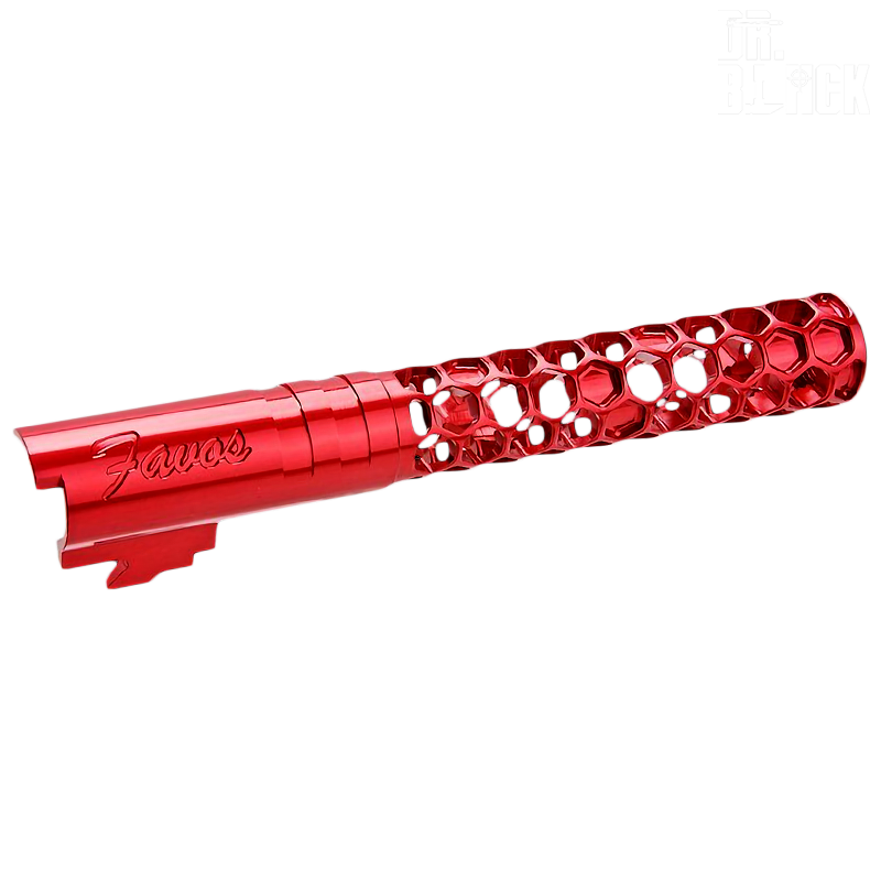 Dr.Black - Outer barrel "Favos" pour Hi-capa 5.1, rouge Dr.Black - Outer barrel "Favos" pour Hi-capa 5.1, rouge