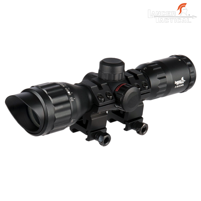 Lancer Tactical - Lunette de visée 3-9x32 AOL Mil-Dot