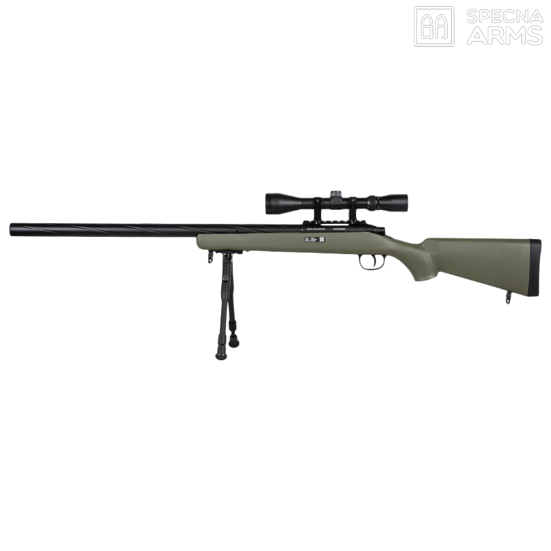 Specna Arms by Wellpro - Réplique sniper SA-S12 Edge™, pack complet, olive Specna Arms by Wellpro - Réplique sniper SA-S12 Edge™, pack complet, olive