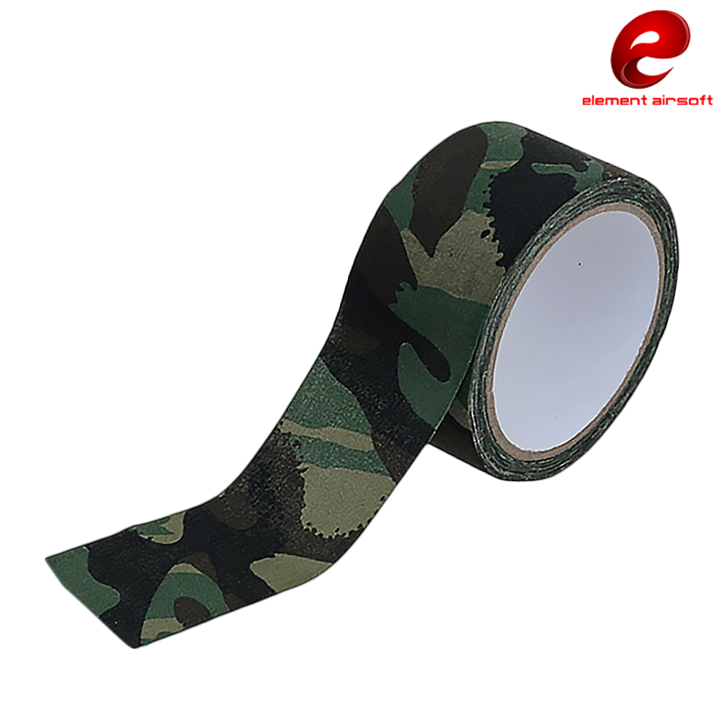 Element- Bande de camouflage 5cm x 1000cm, Woodland Element- Bande de camouflage 5cm x 1000cm, Woodland
