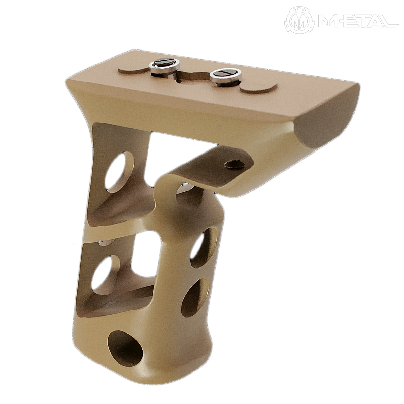 METAL - Poignée tactique Angled CNC Keymod, long, Dark Earth