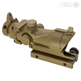 Aim-O - Lunette de visée ACOG 4x32, point rouge et vert, Dark Earth