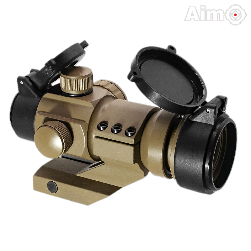 Aim-O - Viseur point rouge et vert M3 avec Montage Cantilever, Dark Earth Aim-O - Viseur point rouge et vert M3 avec Montage Cantilever, Dark Earth