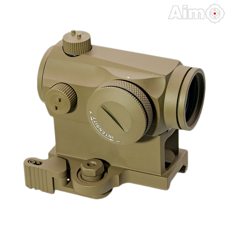 Aim-O - Viseur point rouge et vert T1 QD (Quick Detach), Dark Earth