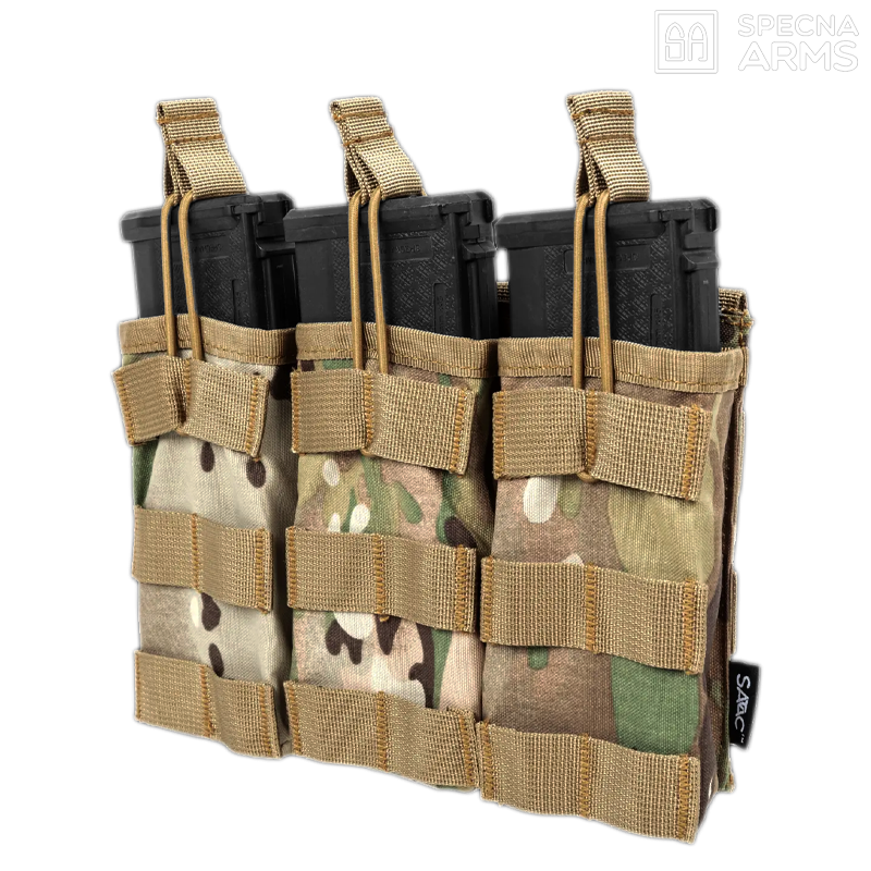 Specna Arms - Triple poche SATAC™ pour chargeur M4, AK, G36, MOLLE, multicam