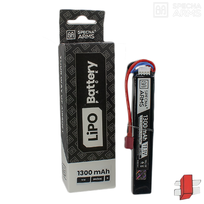 Specna Arms - Batterie LiPo 11,1v 1300mAh 20/40C, 1 stick, dean