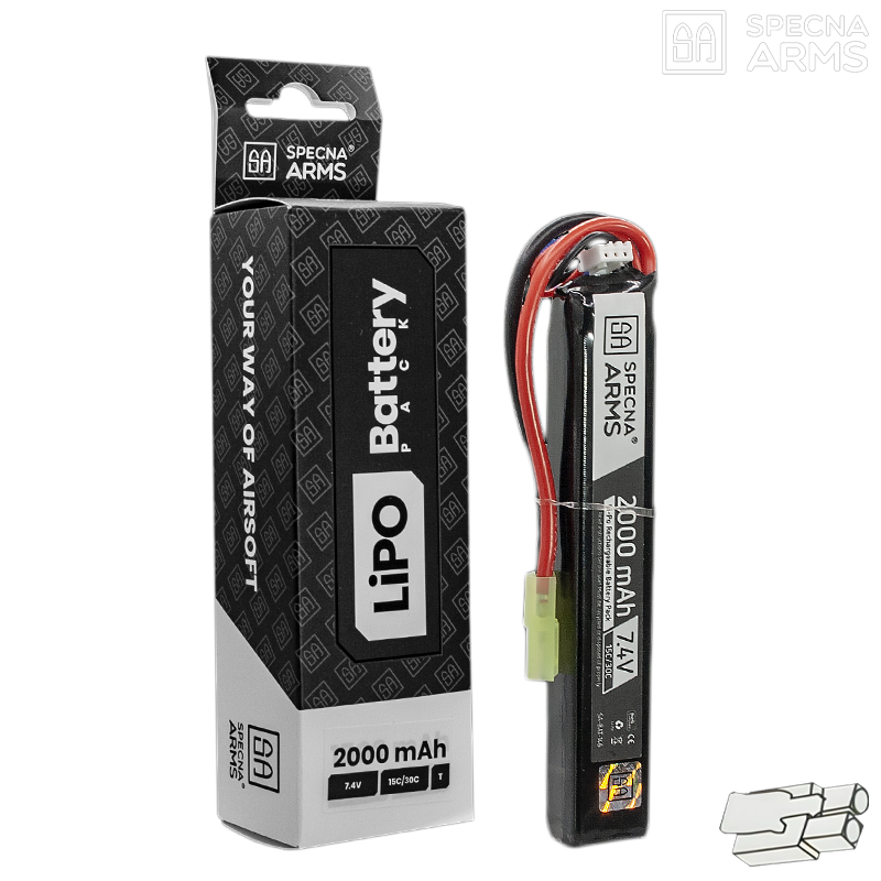 Specna Arms - Batterie LiPo 7,4v 2000mAh 15/30C, 1 stick, tamiya