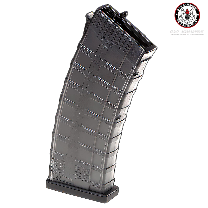 G&G Armament - Chargeur mid-cap 115 billes pour RK74T, E, CQB, Dark Tinted