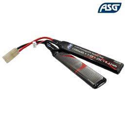ASG - Batterie Li-Po 7,4v 1300mAh 25C, 2 sticks, cranestock, tamiya - 17206