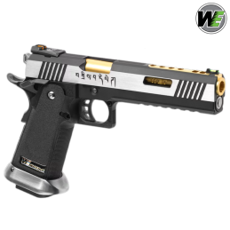 WE - Réplique Hi-capa 6 Force A Gold, Full métal, blowback, Green Gas
