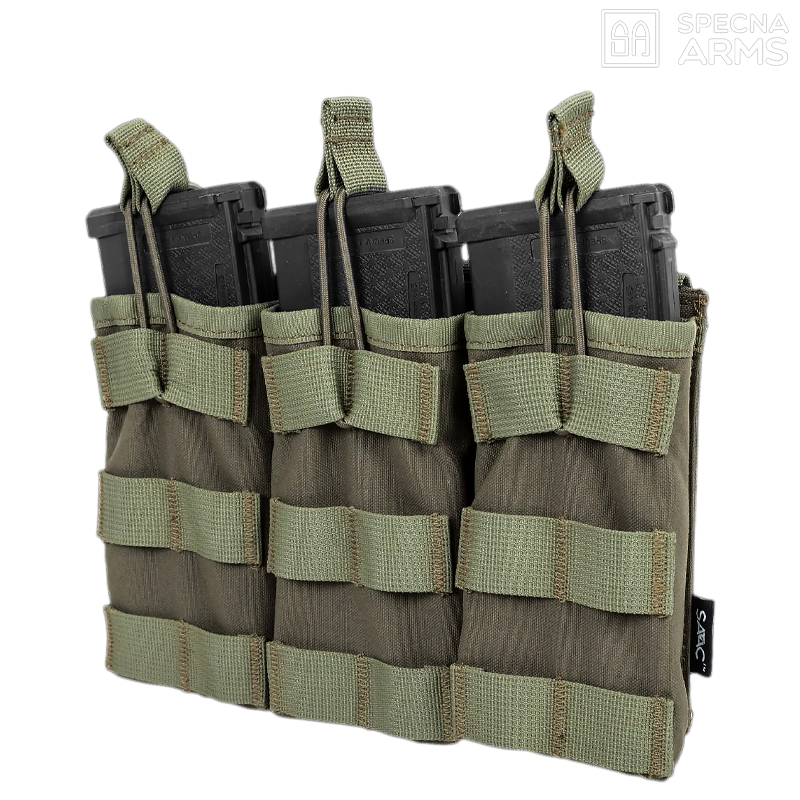 Specna Arms - Triple poche SATAC™ pour chargeur M4, AK, G36, MOLLE, Olive Drab - SPE-19-041835 Specna Arms - Triple poche SATAC™ pour chargeur M4, AK, G36, MOLLE, Olive Drab - SPE-19-041835