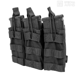 Specna Arms - Triple poche SATAC™ pour chargeur M4, AK, G36, MOLLE, noir - SPE-19-041834