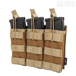 Specna Arms - Triple poche SATAC™ pour chargeur M4, AK, G36, MOLLE, Tan - SPE-19-041836