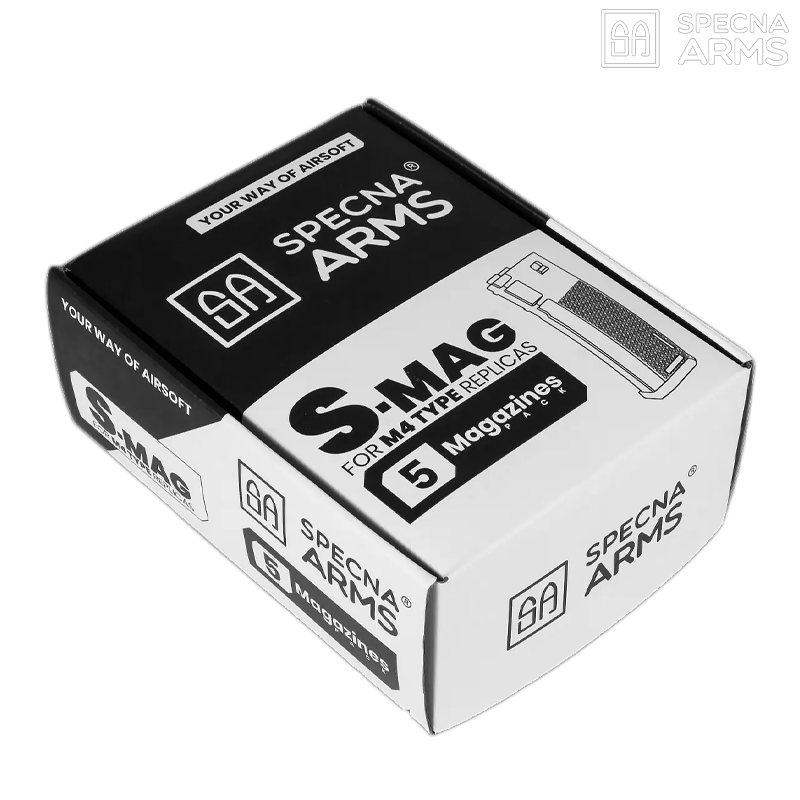Specna Arms - Pack de 5 chargeur Mid-Cap S-MAG™ 120 Billes pour M4, tan - SPE-05-025720 Specna Arms - Pack de 5 chargeur Mid-Cap S-MAG™ 120 Billes pour M4, tan - SPE-05-025720