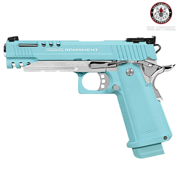 G&G Armament - Réplique Hi-capa M1911 CP, Macaron Blue, Blowback, Green Gas