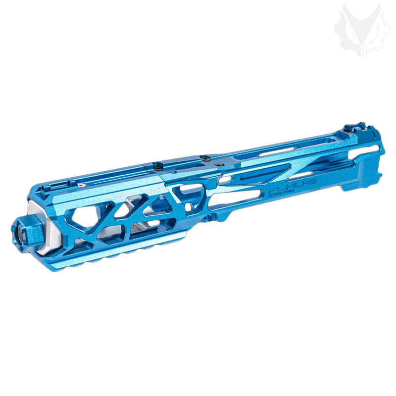 CTM.TAC - Upper Receiver FUKU-2, SKELETON, pour AAP01, Bleu/Chromé