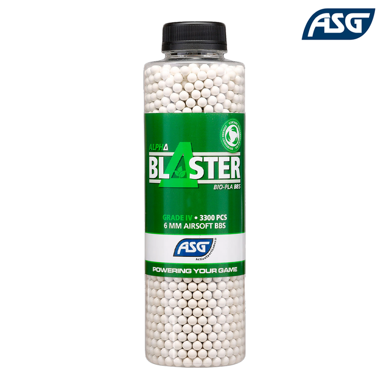 ASG - Bouteille de 3300 billes, PLA bio, 0,28gr, Alpha Blaster™ - 20179 ASG - Bouteille de 3300 billes, PLA bio, 0,28gr, Alpha Blaster™ - 20179