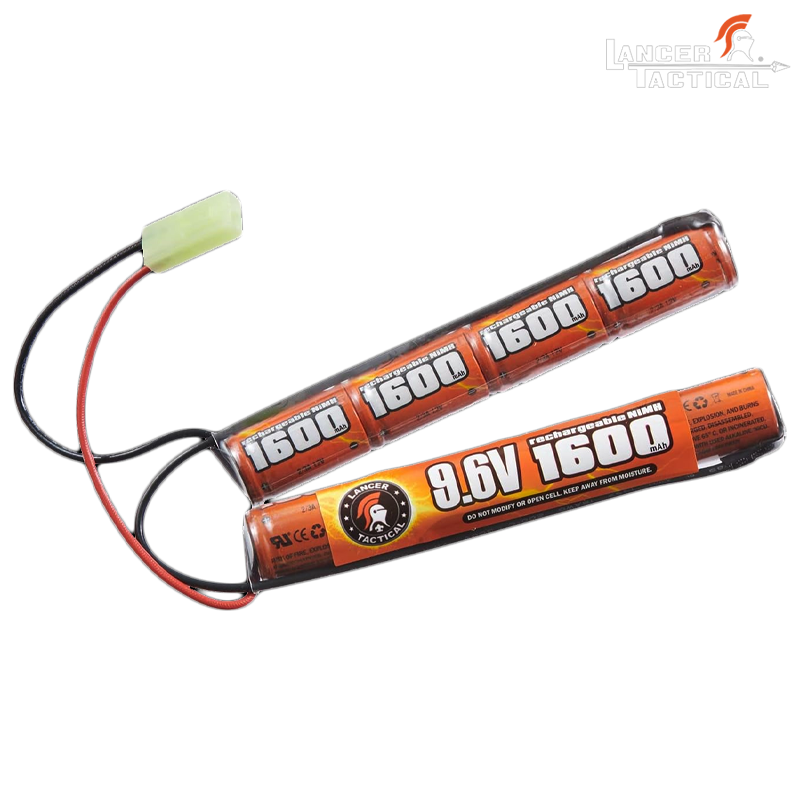 Lancer Tactical - Batterie NiMH 9,6v 1600mAh Type CQBR, double sticks pour AEG Lancer Tactical - Batterie NiMH 9,6v 1600mAh Type CQBR, double sticks pour AEG