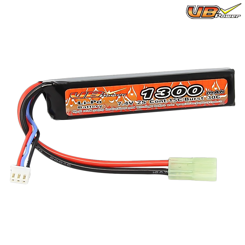 VB Power - Batterie LiPo 7,4v 1300mAh 30C, 1 stick, tamiya - VB5820143