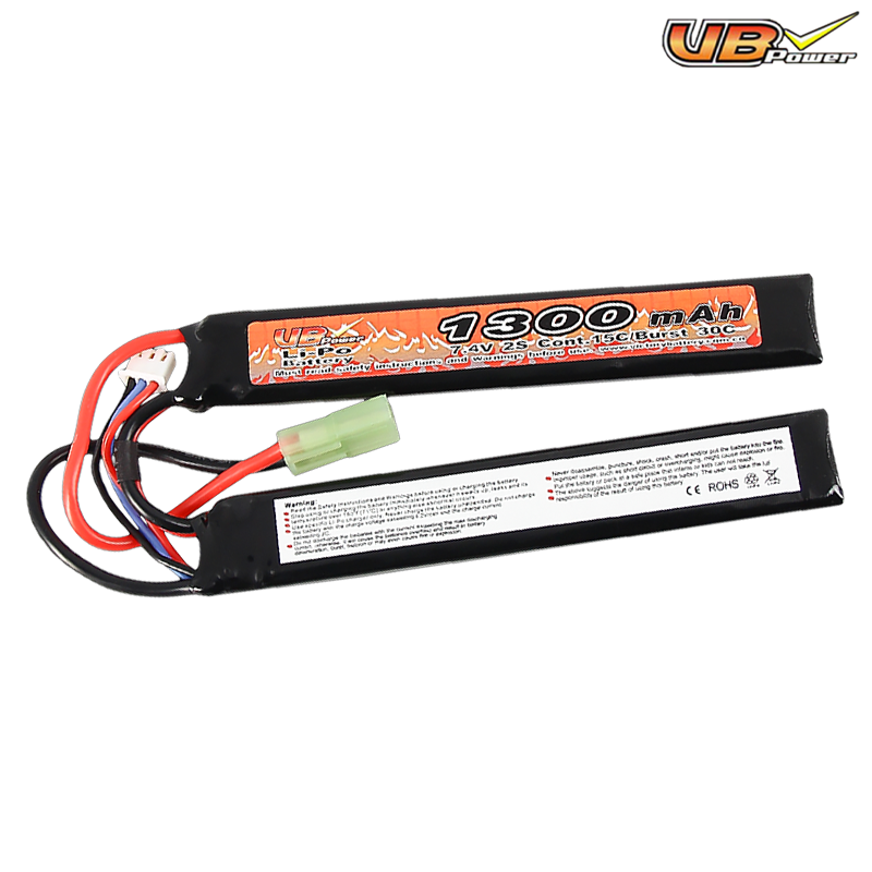 VB Power - Batterie Li-Po 7,4v 1300mAh 25C, 2 sticks, cranestock, tamiya - VB5820123