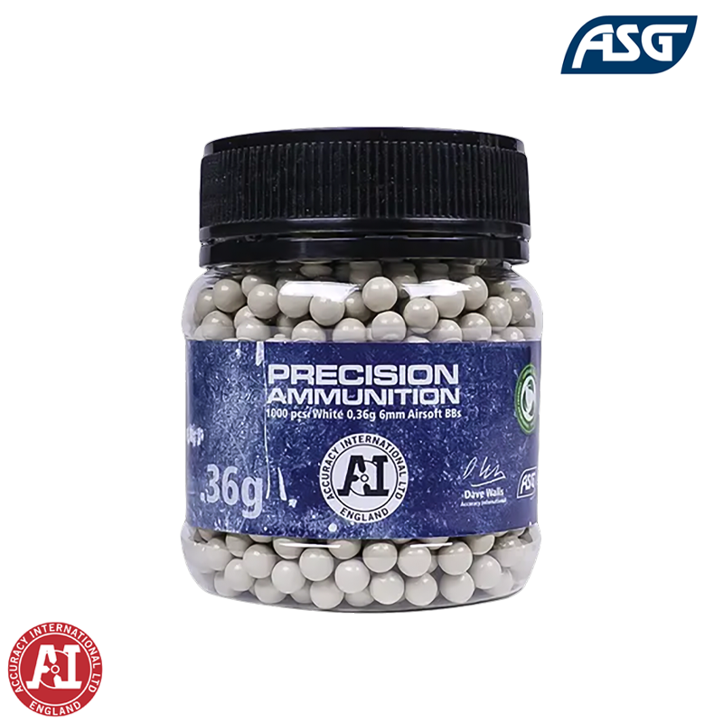 ASG - Bouteille de 1000 billes 0,36g Accuracy™, PLA bio Airsoft - 18723