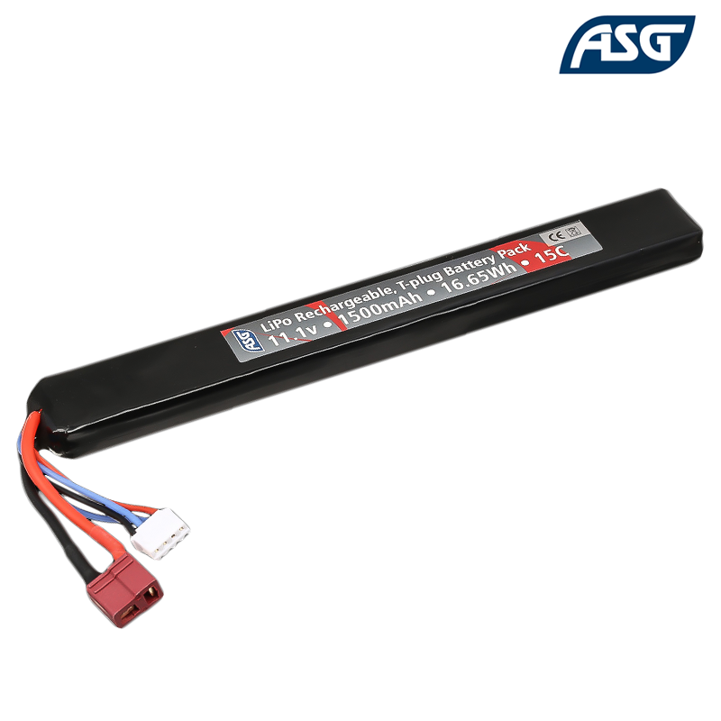 ASG - Batterie LiPo 11,1v 1500mAh 15C, DEAN pour CZ™ Scorpion EVO 3 A1, AK - 19368