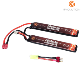 Evolution - Batterie Ultra Power Li-Po 7,4v 2000mAh 20-40C, dean pour Airsoft - EA0155B